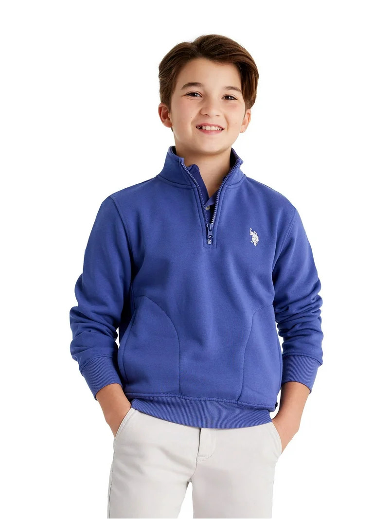 U.S. Polo Assn. Boys Fleece Quarter Zip, Sizes 4-18 | Walmart (US)