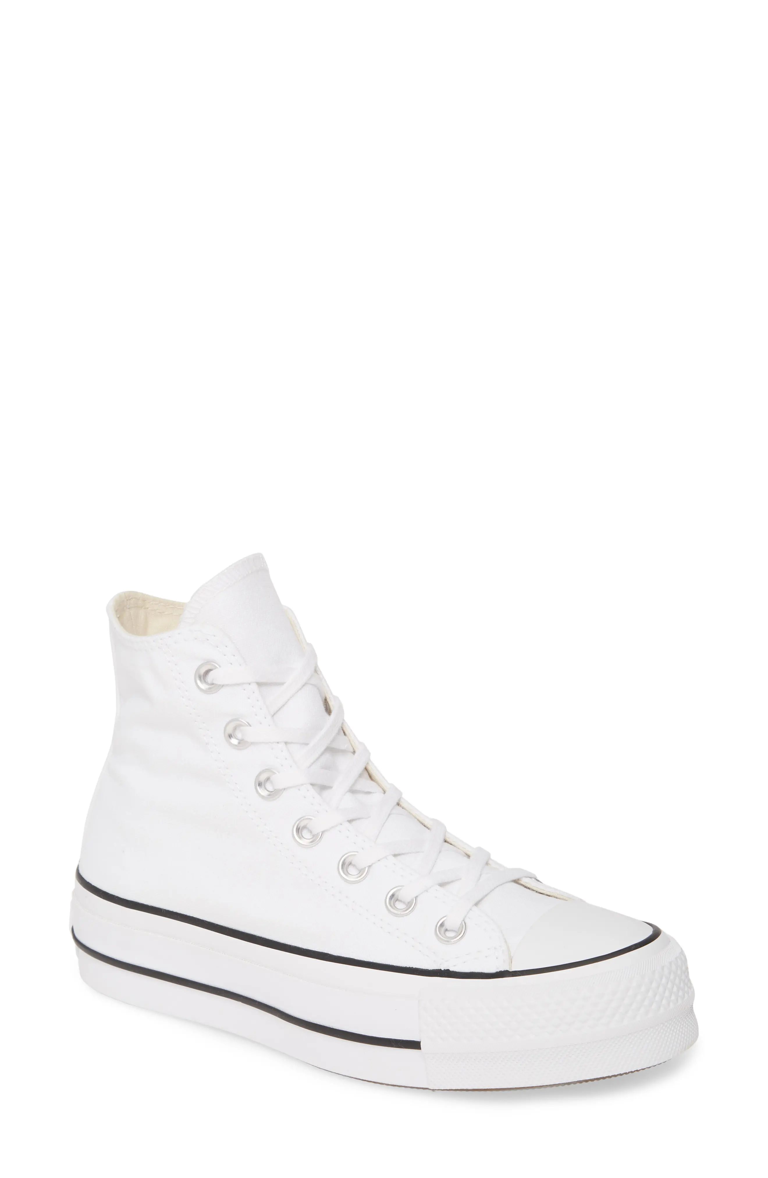 Converse Chuck Taylor(R) All Star(R) Lift High Top Platform Sneaker in White/Black/White at Nordstro | Nordstrom