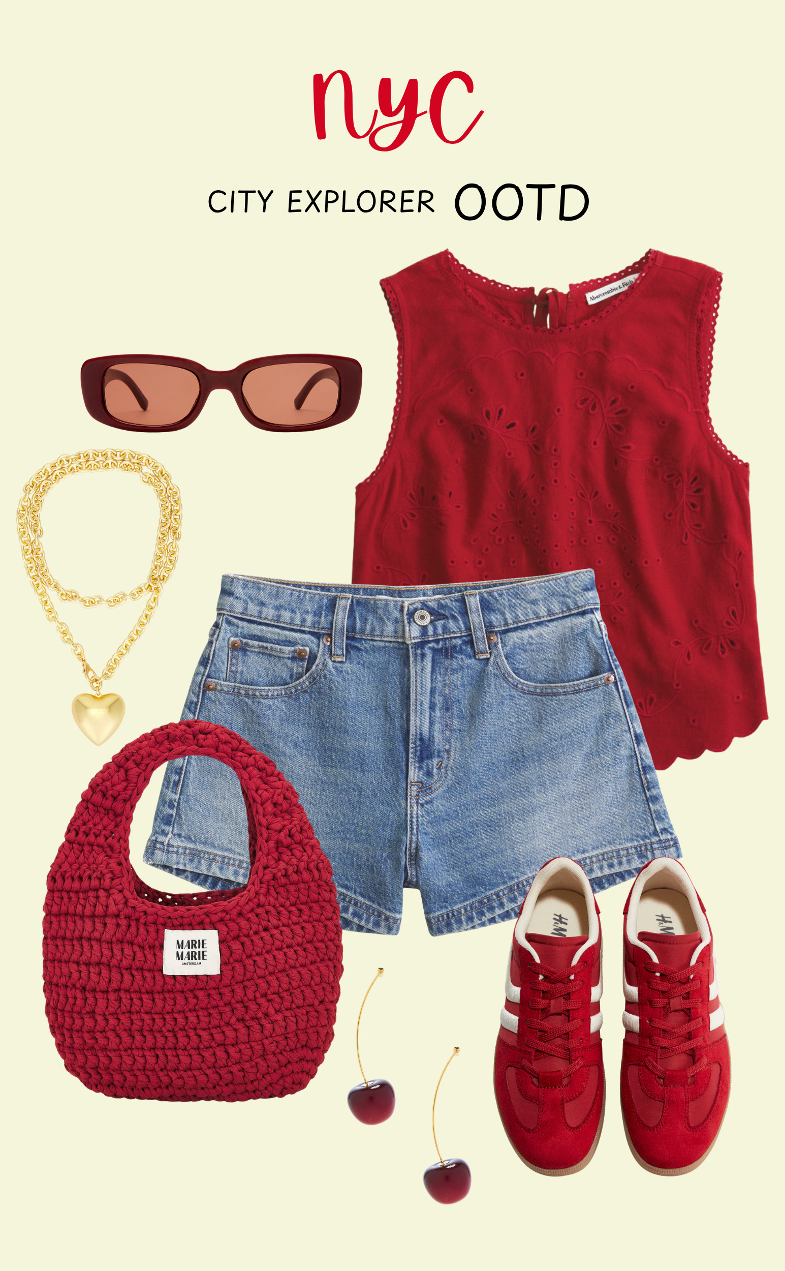 NYC outfit idea 🍎✨

NYC outfit, New York City outfit idea, city explorer ootd, summer city outfit, casual chic outfit, travel day outfit, walking outfit idea, denim shorts outfit, cute sneaker outfit, weekend city look, red outfit aesthetic, trendy vacation outfit  

 #LTKgrwm #LTKootd #LTKTravel