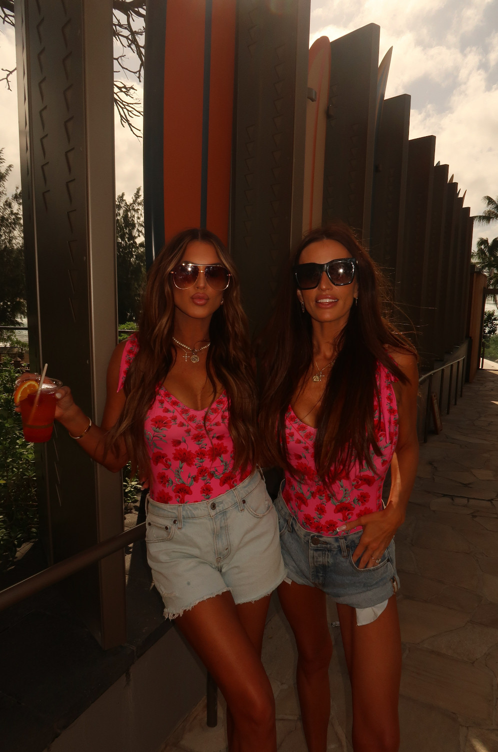 my girl 🩷 wearing a medium one piece and 27 in the shorts! use code Holliew10 <3 

 