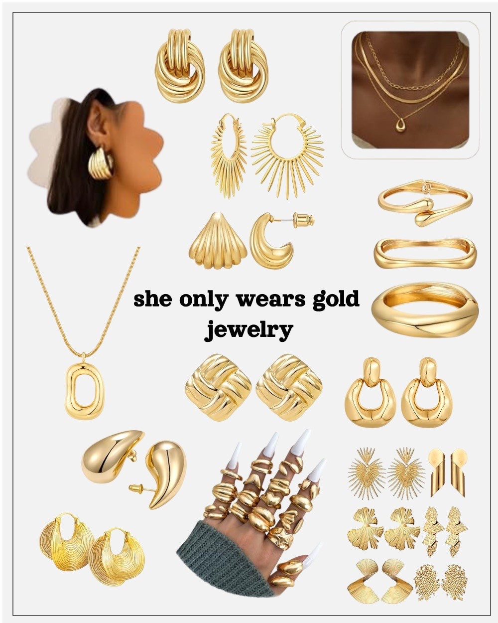 For the love of gold 😍✨

gold jewelry, chunky gold jewelry, gold hoops, layered jewelry, minimal jewelry, everyday jewelry, elevated accessories, neutral fashion, classy style, feminine style, jewelry essentials, timeless fashion, chic accessories, gold accessories, luxury aesthetic, effortless style, elevated casual, Amazon jewelry finds, jewelry stack, capsule wardrobe accessories 

#LTKootd #LTKBeauty