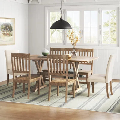 Averie Crossing 6 Piece Extendable Solid Wood Dining Set | Wayfair North America