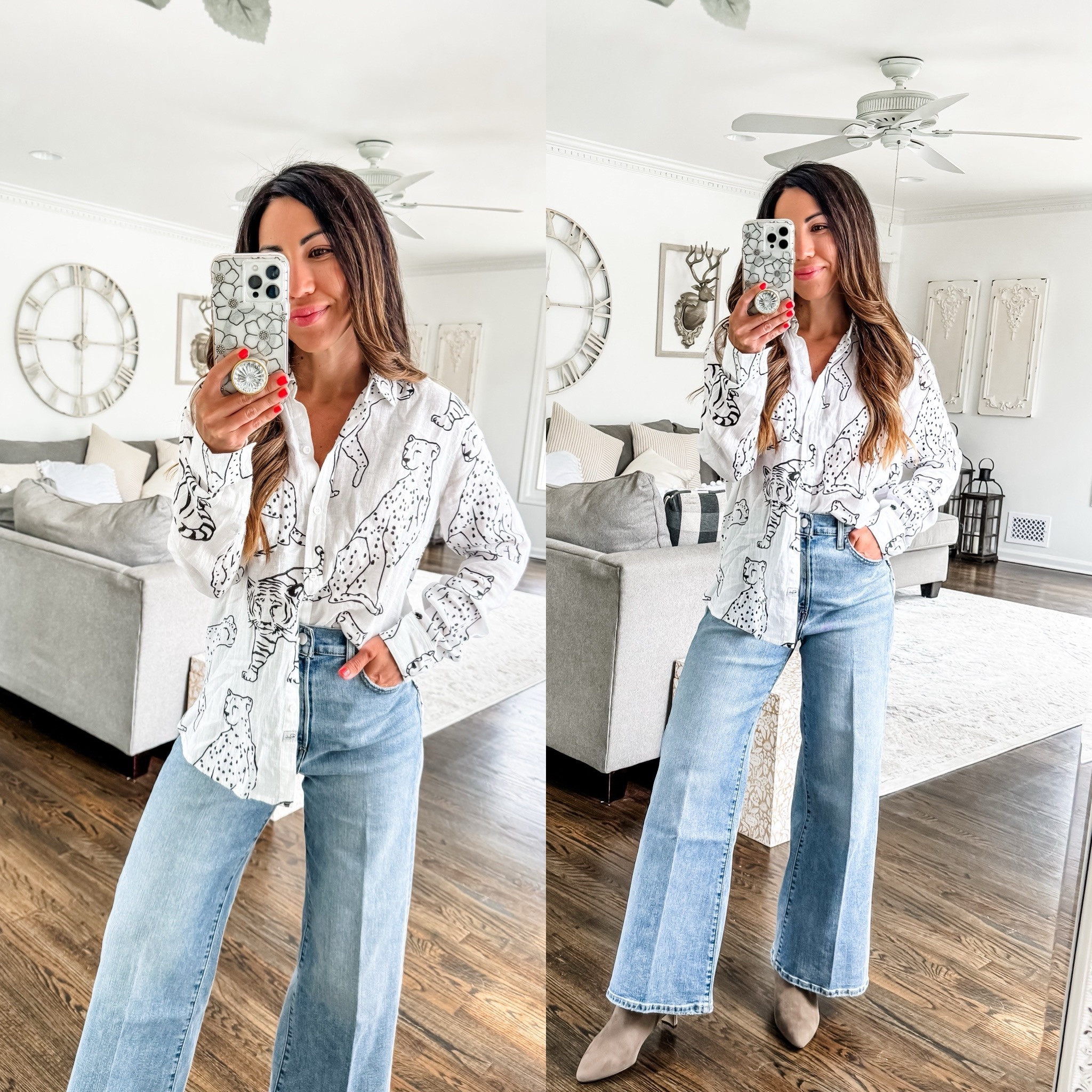 Xs top. 26 jeans. Boots tts. Rails, button down shirt, wide leg jeans, nsale, Nordstrom anniversary sale 

#LTKxNSale #LTKOver40 #LTKSaleAlert