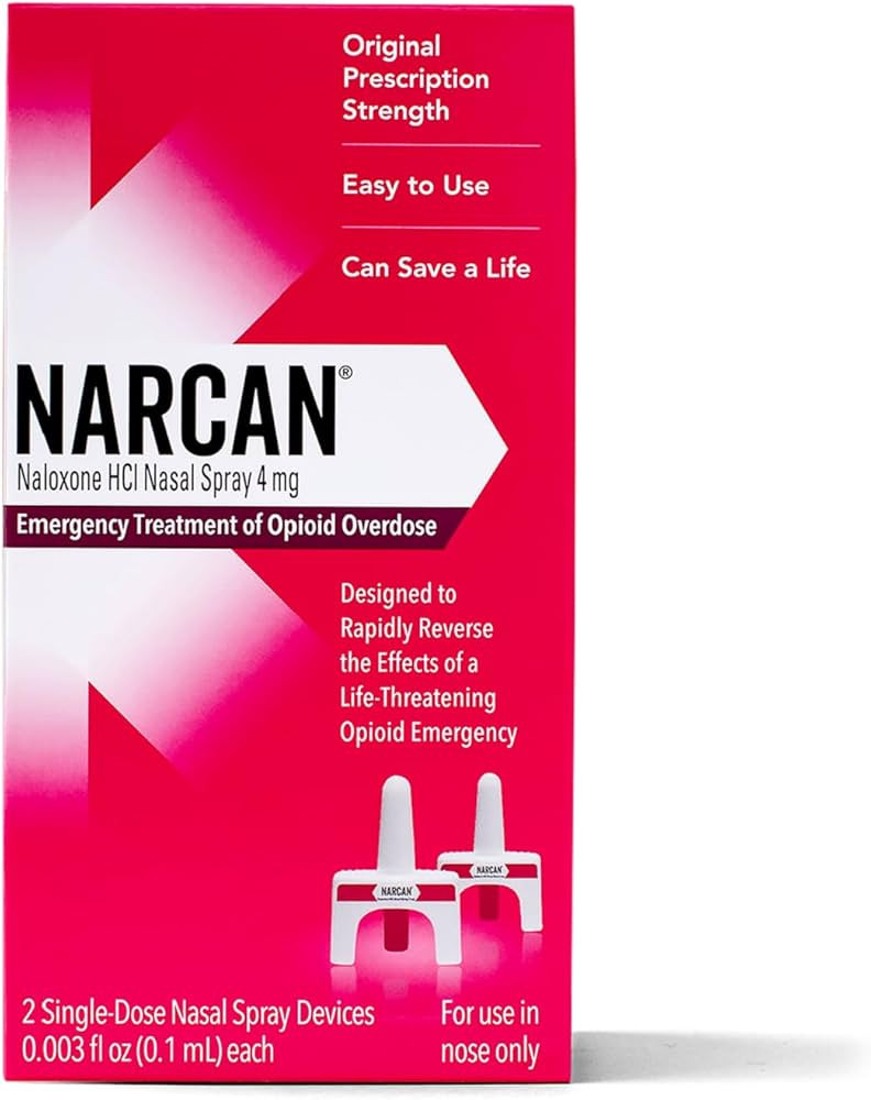 NARCAN Nasal Spray 4 mg, Emergency Treatment of Opioid Overdose, 2 Single-Dose Devices | Amazon (US)