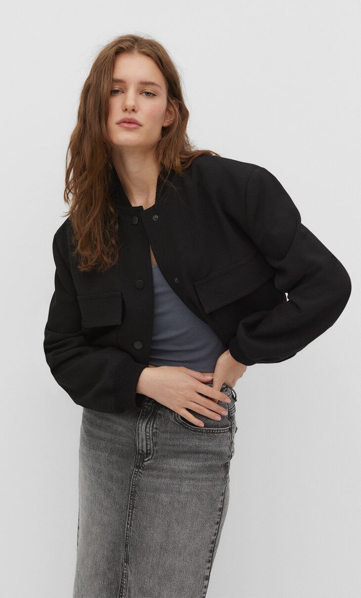 Bomber jacket with maxi pockets - Women's fashion | Stradivarius United Kingdom | Stradivarius (UK)