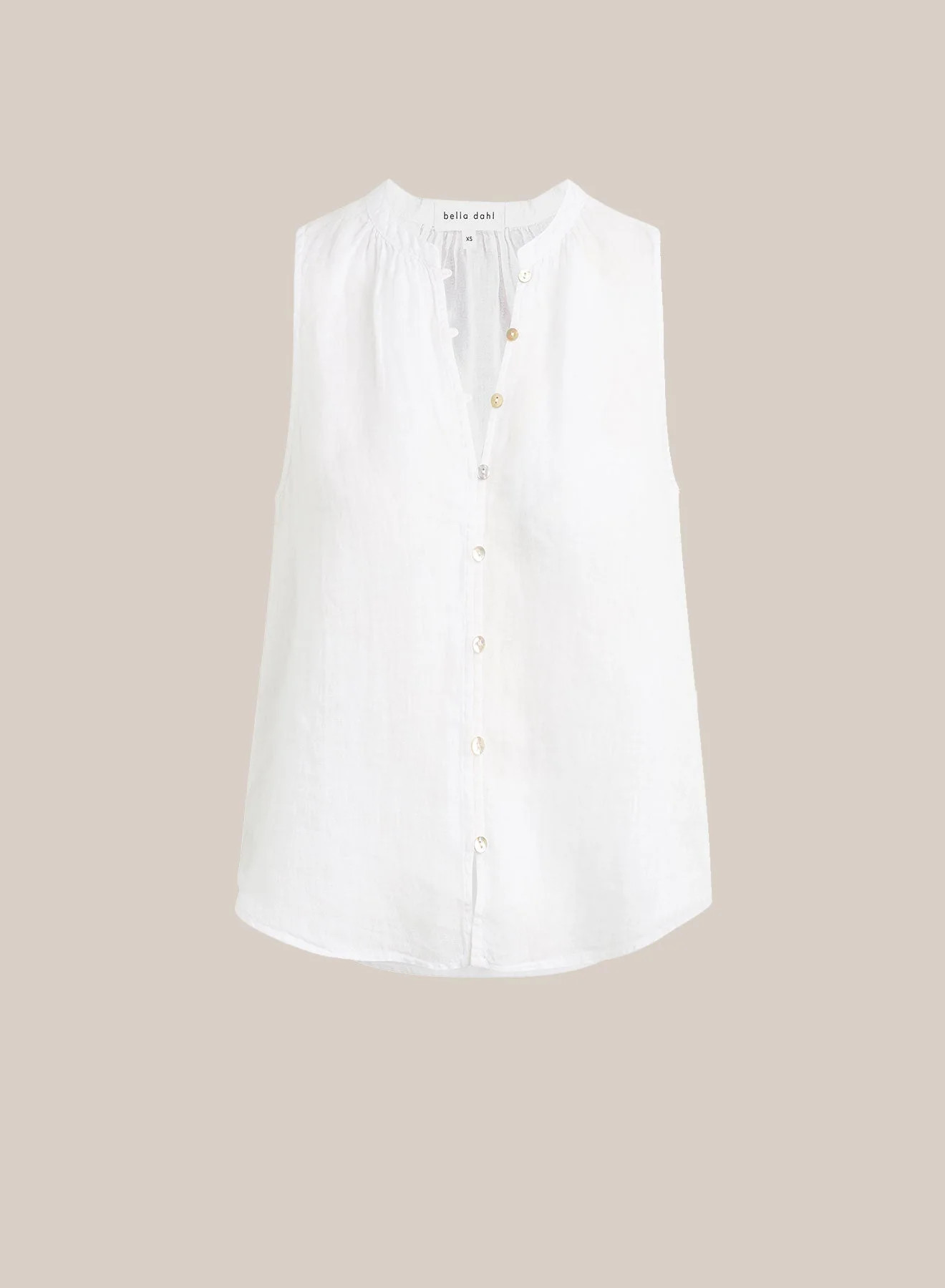 SLEEVELESS SHIRRED SHOULDER BLOUSE WHT - Bella Dahl | Bella Dahl