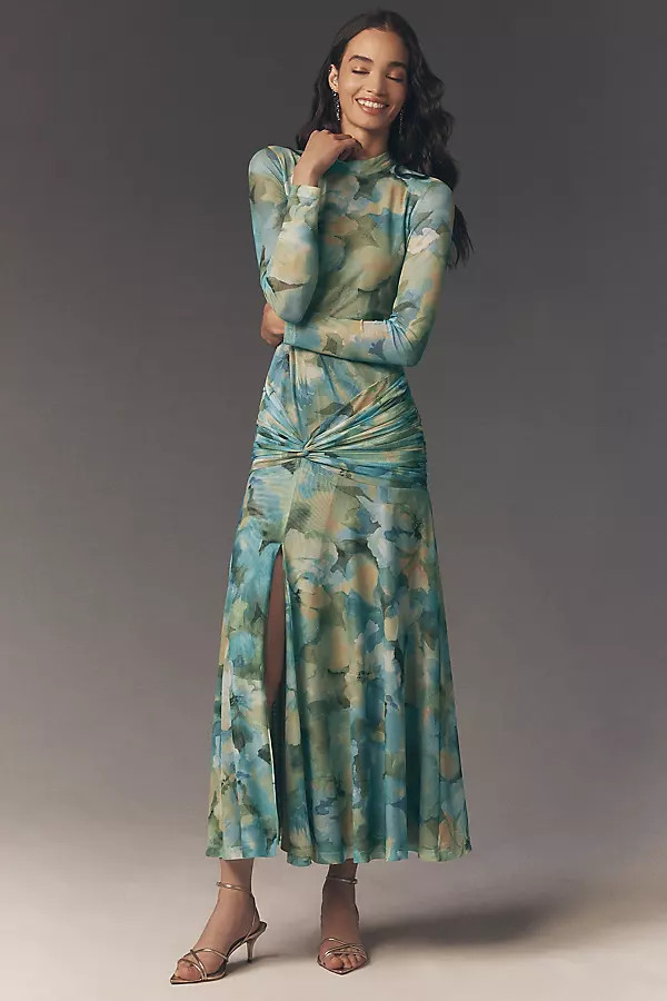 Bardot Lea Printed Mesh Midi Dress | Anthropologie (US)