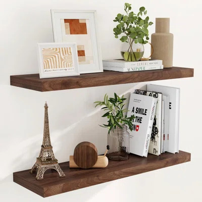 Wood Floating Shelves for Wall Set of 2 | Wayfair North America