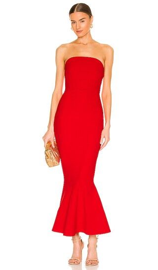 Amara Midi Dress in Red | Revolve Clothing (Global)
