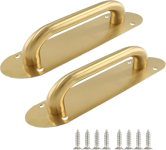 Biaungdo 2 Pack Door Handle Pull Plate, Stainless Steel Door Handle Pull Heavy Duty Barn Door Pul... | Amazon (US)