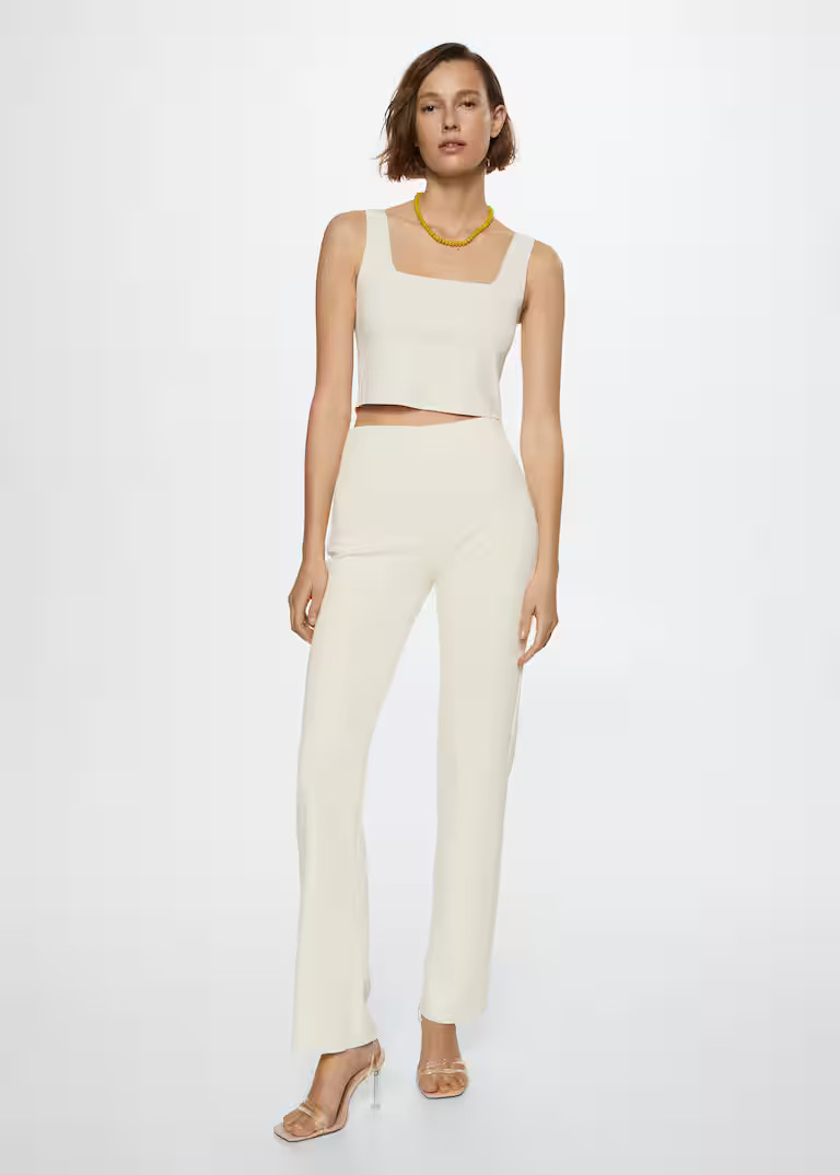 Knitted cropped top | MANGO (UK)