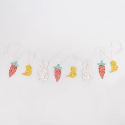 Crochet Easter Garland Bunnies Carrots Chicks - Spritz™ | Target
