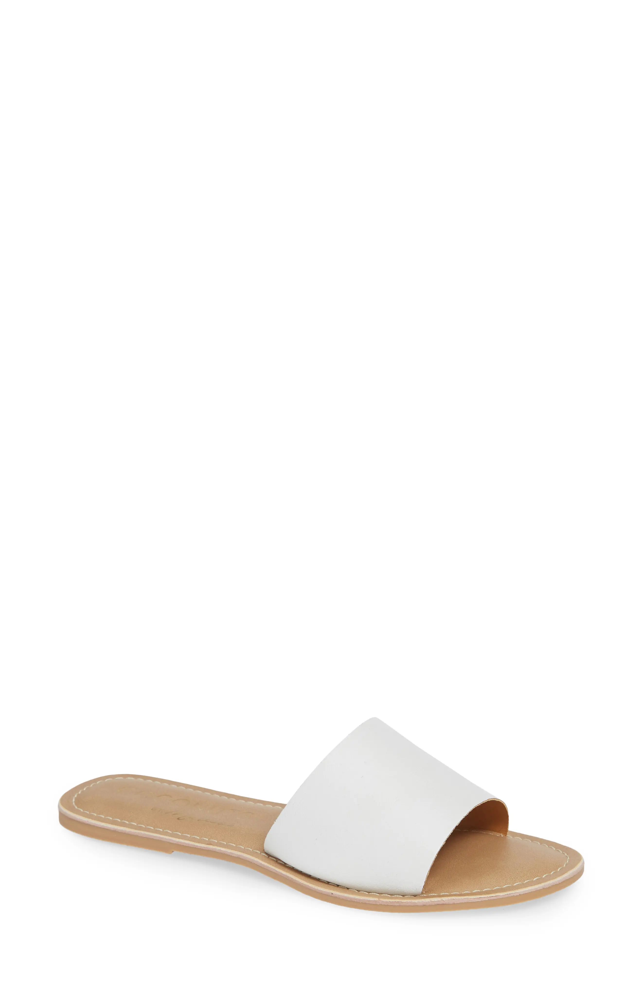 BEACH BY MATISSE Coconuts by Matisse Cabana Slide Sandal in White Leather at Nordstrom, Size 6 | Nordstrom