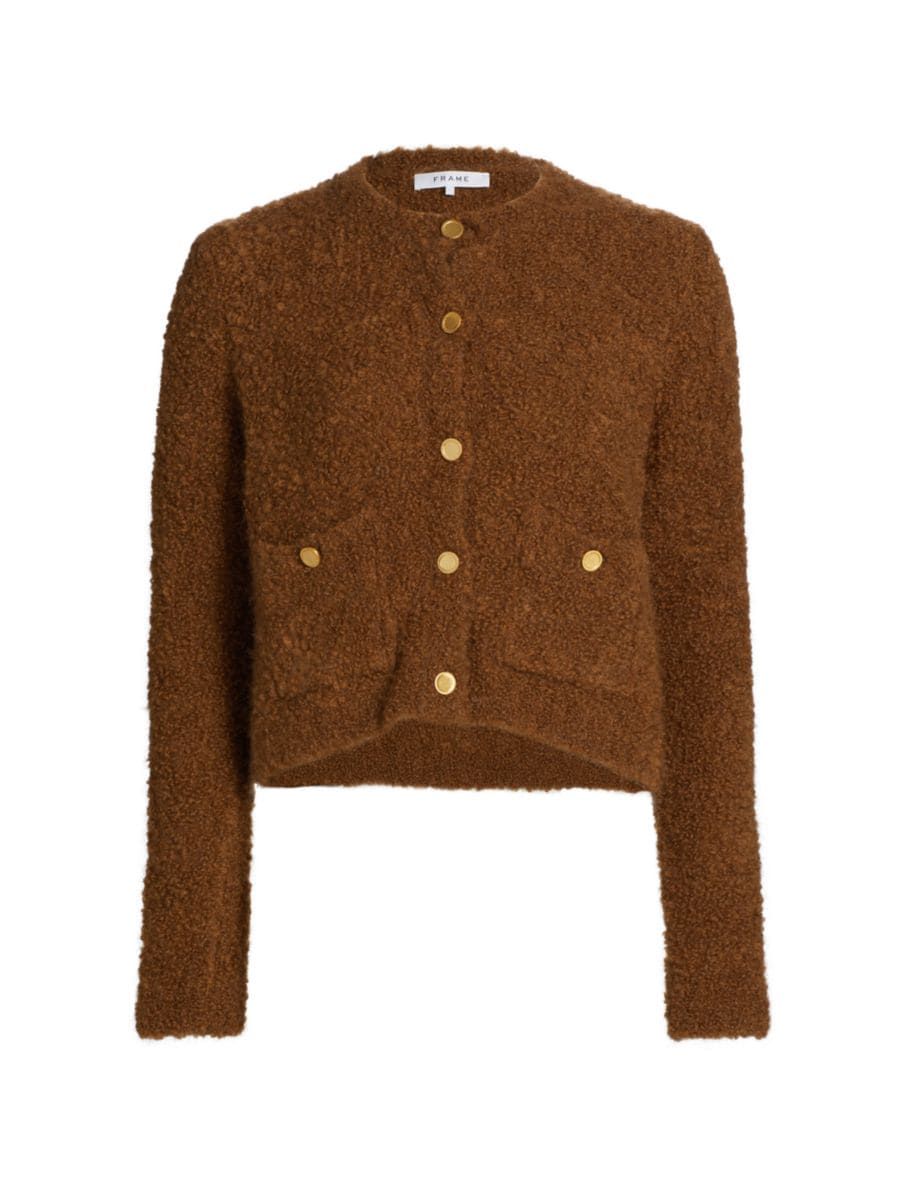 Alpaca-Wool Knit Patch-Pocket Cardigan | Saks Fifth Avenue