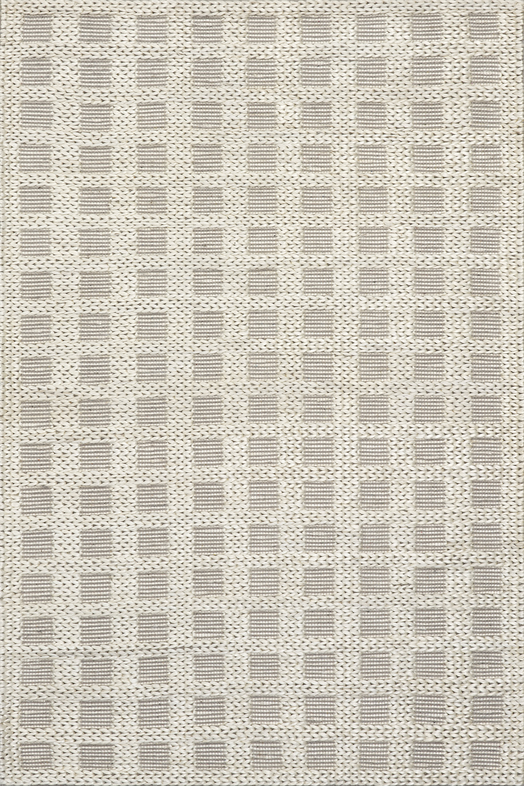 Lennon Checkered Hand Braided Jute Rug | Ivory | Rugs USA