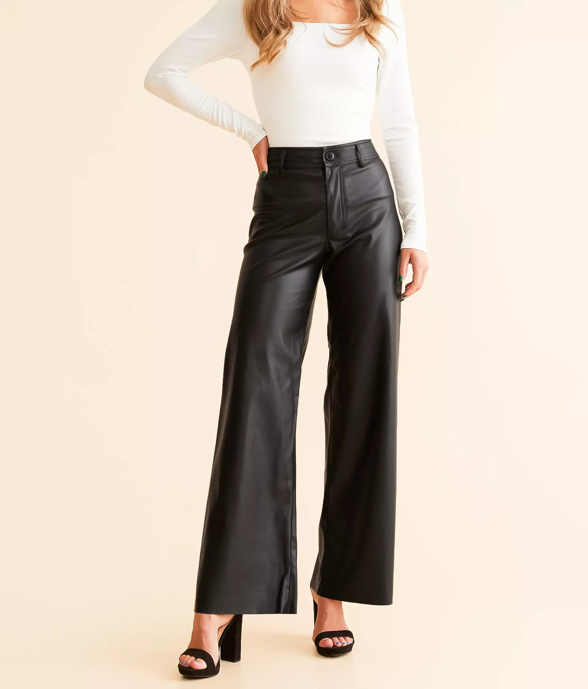 Rilynn Faux Leather Straight Pant | Buckle
