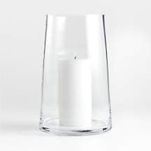 Alder Glass Hurricane Candle Holder 14" + Reviews | Crate & Barrel | Crate & Barrel