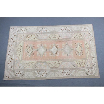 Vintage Oversized Turkish Anatolian Bedroom Rug in Warm Beige - Antique Decorative Carpet | Wayfair North America