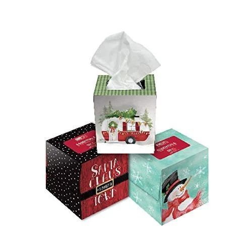 B-THERE Bundle of 3 Christmas-Themed Boxes of Tissues. Xmas Facial Tissues Each Box Contains 50 W... | Walmart (US)