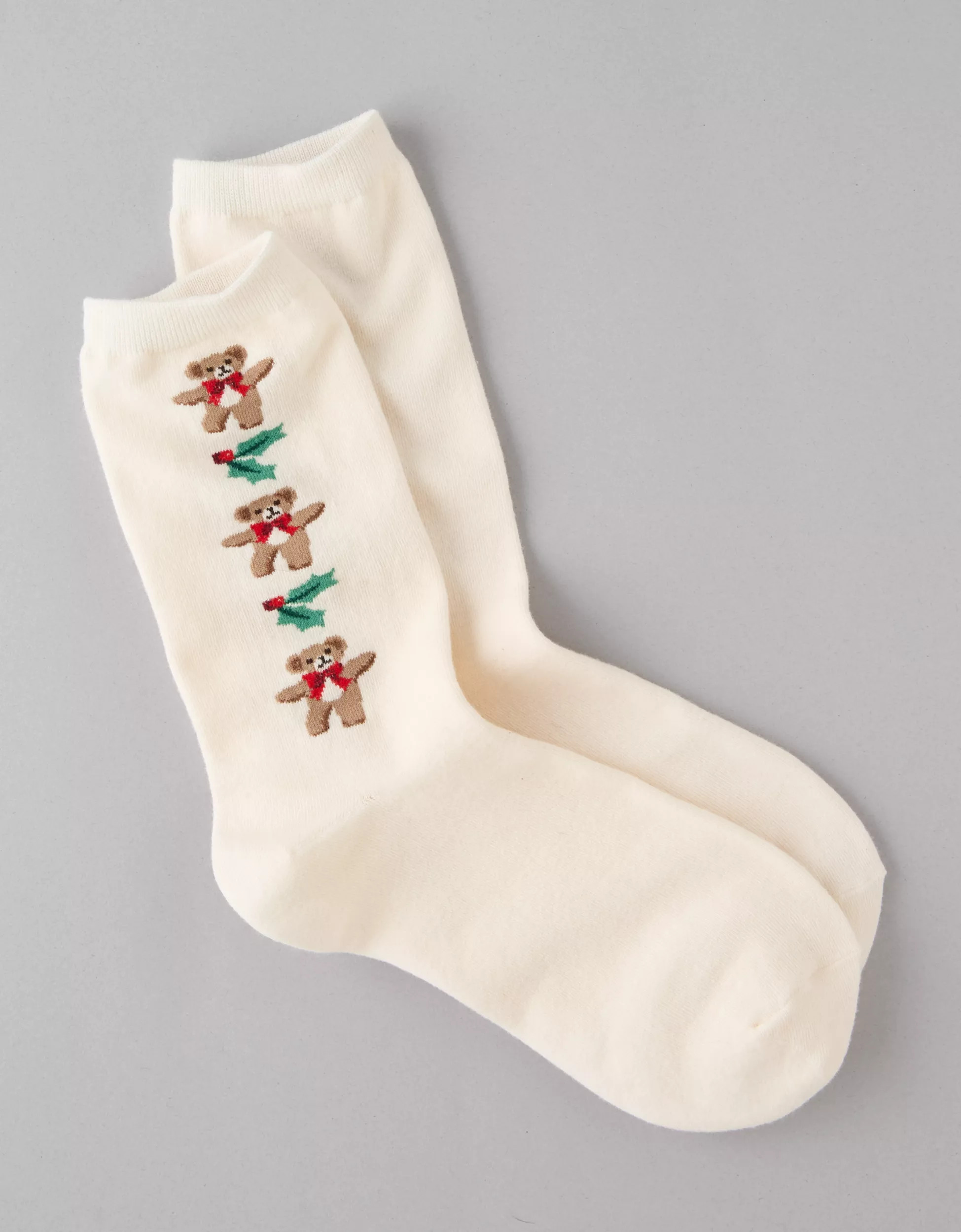 AE Teddy Bear Crew Sock | American Eagle Outfitters (US & CA)