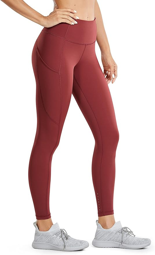 CRZ YOGA Women's Naked Feeling Workout Leggings 25 Inches - High Waisted Yoga Pants with Side Poc... | Amazon (US)