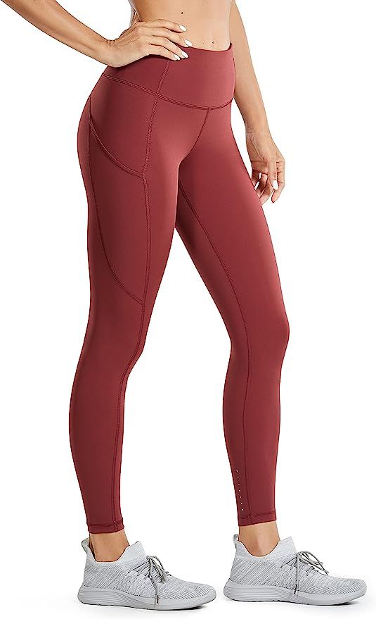 CRZ YOGA Women's Naked Feeling Workout Leggings 25 Inches - High Waisted Yoga Pants with Side Poc... | Amazon (US)