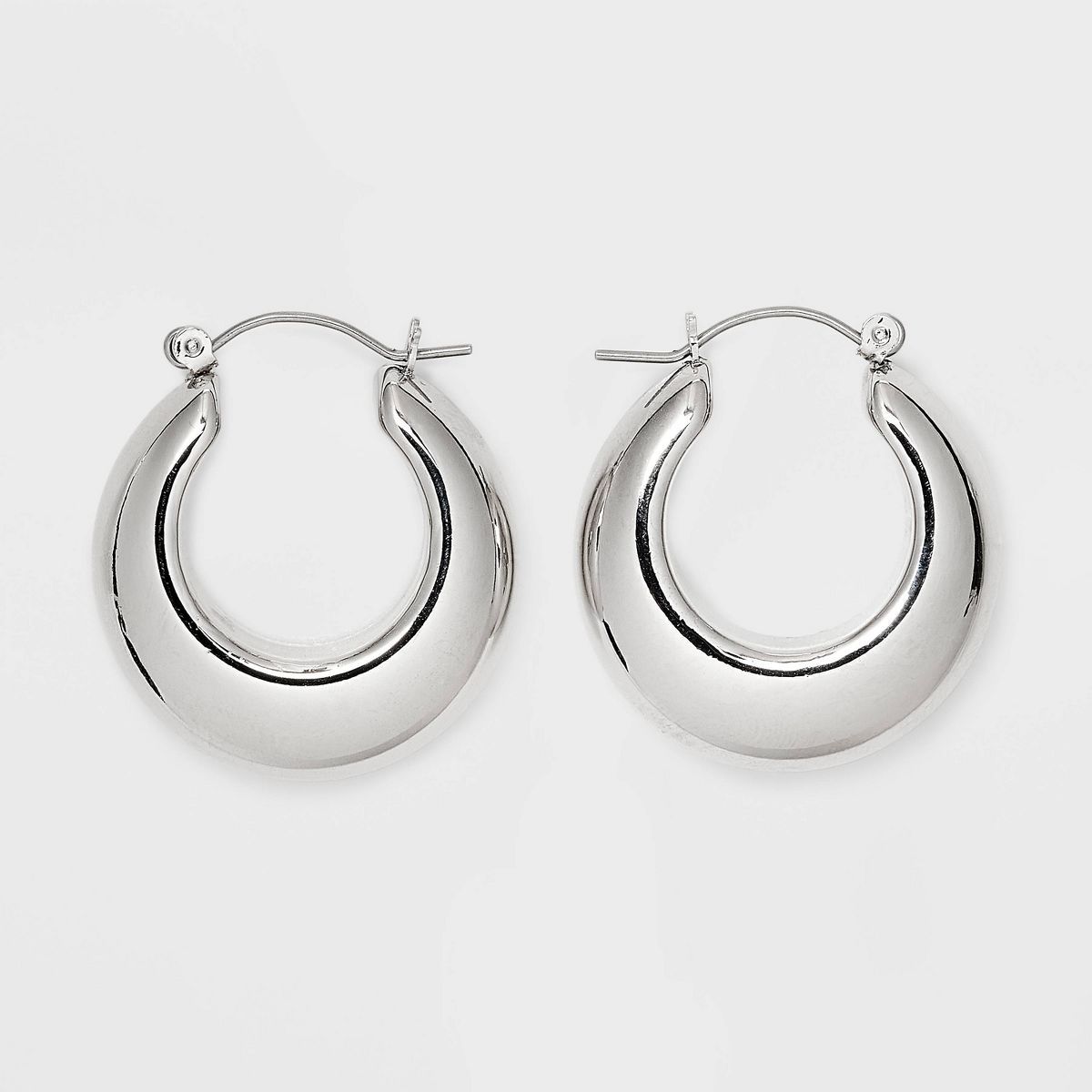 Small Puffy Hoop Earrings - Universal Thread™ Silver | Target