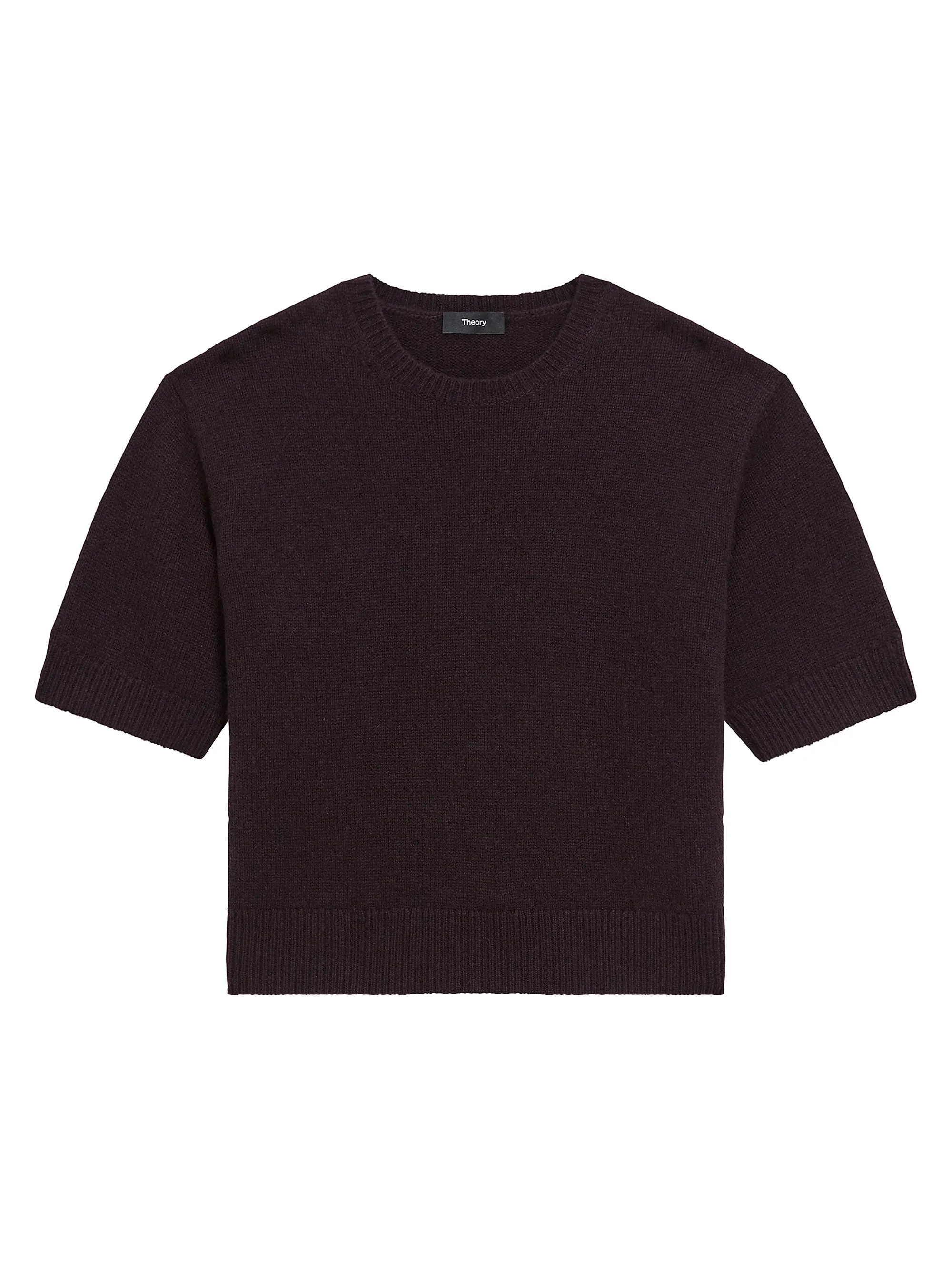 Theory Cashmere Knit Crop T-Shirt | Saks Fifth Avenue | Saks Fifth Avenue