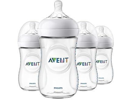Philips Avent Natural Baby Bottle, Clear, 9 Oz, 4 pack, SCF013/47 | Amazon (US)