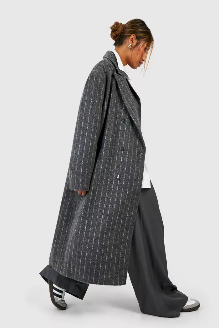 Pinstripe Oversized Coat | boohoo (US & Canada)