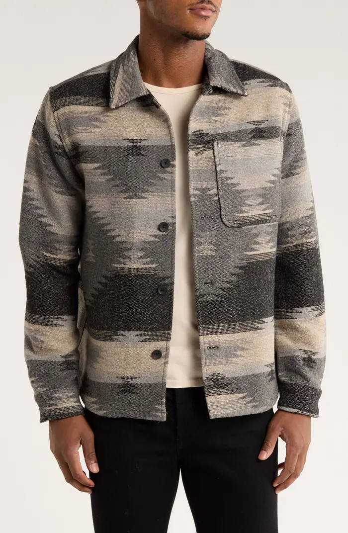 Relaxed Fit Geometric Shacket | Nordstrom Rack