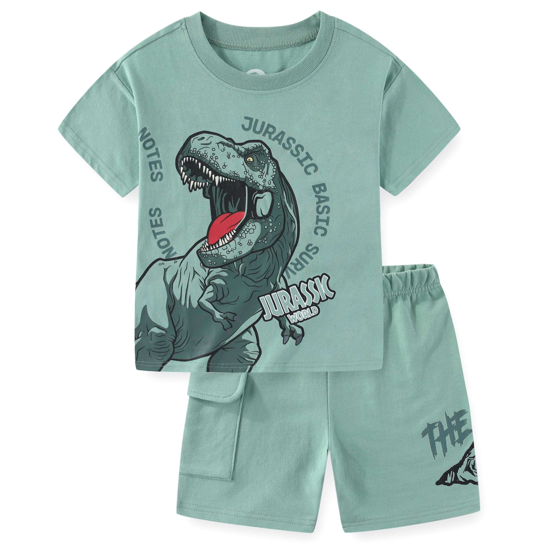 Jurassic World Short Sleeve T-Shirt and French Terry Shorts Set (Boys), 2 Piece Set, Sizes 4-7 | Walmart (US)