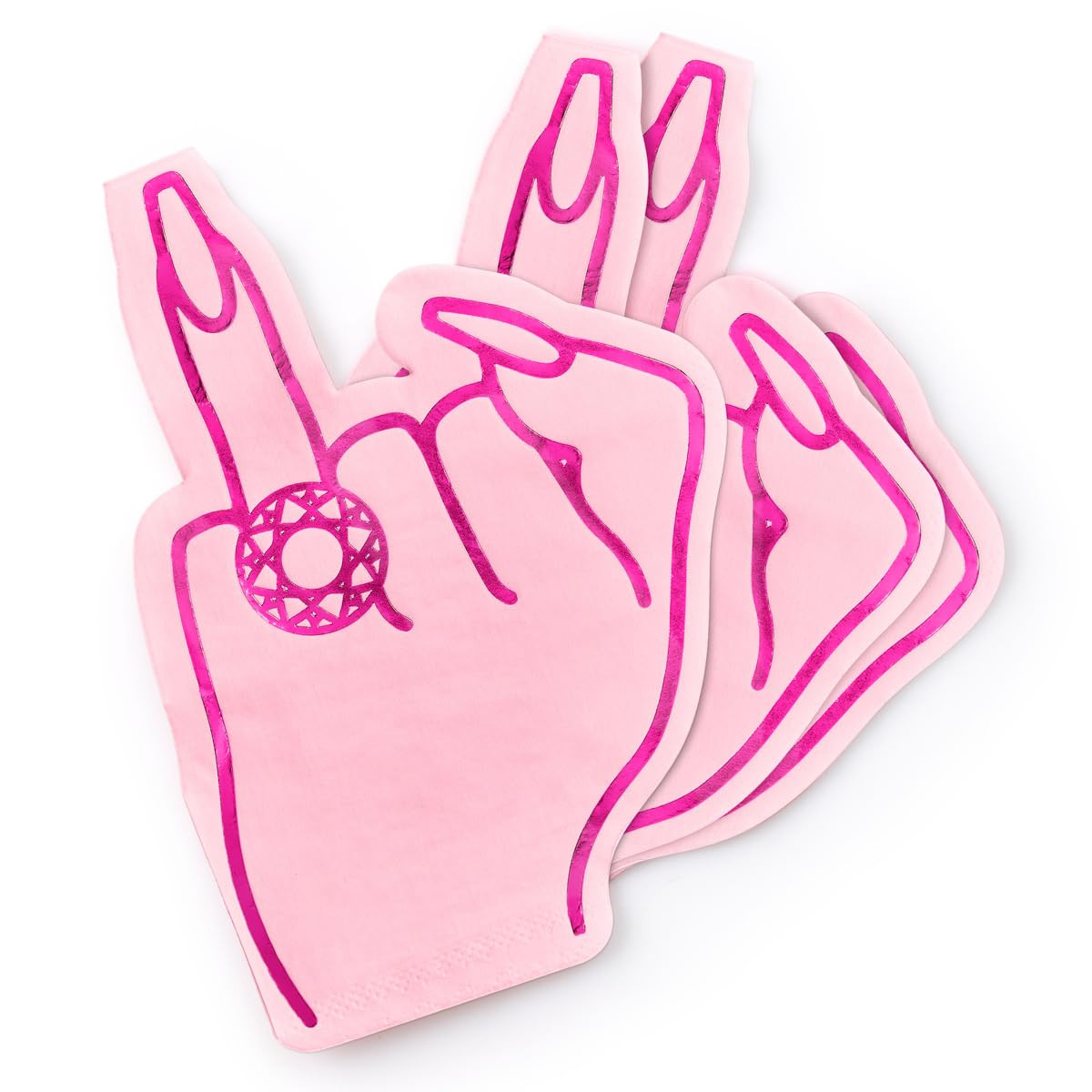 xo, Fetti Bachelorette Party Ring Finger Napkins - 25 count | Rose Gold + Pink 3-ply Cocktail Nap... | Amazon (US)