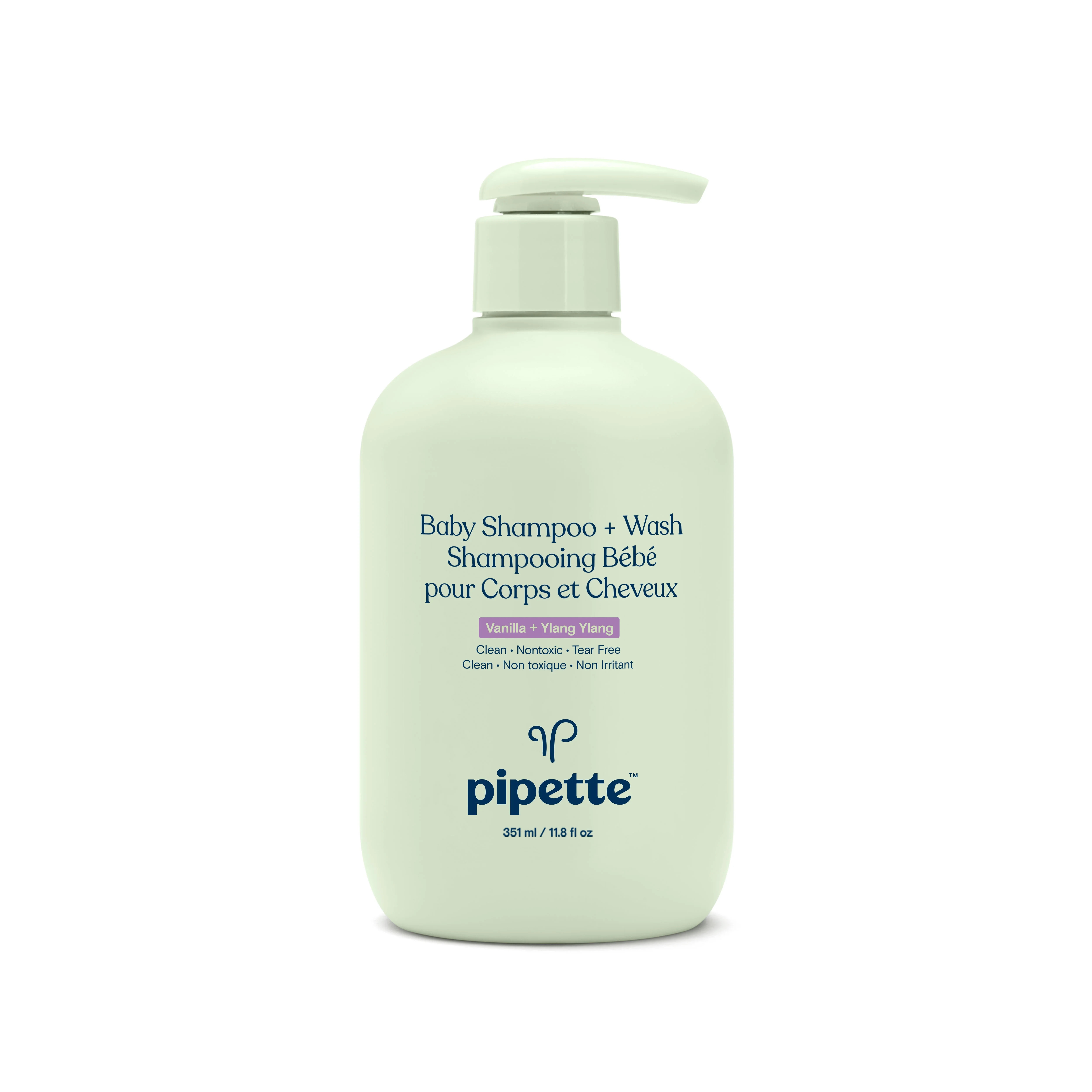 Pipette Tear-Free Baby Shampoo & Wash, Sensitive Skin, Vanilla + Ylang Ylang, 11.8 fl oz | Walmart (US)
