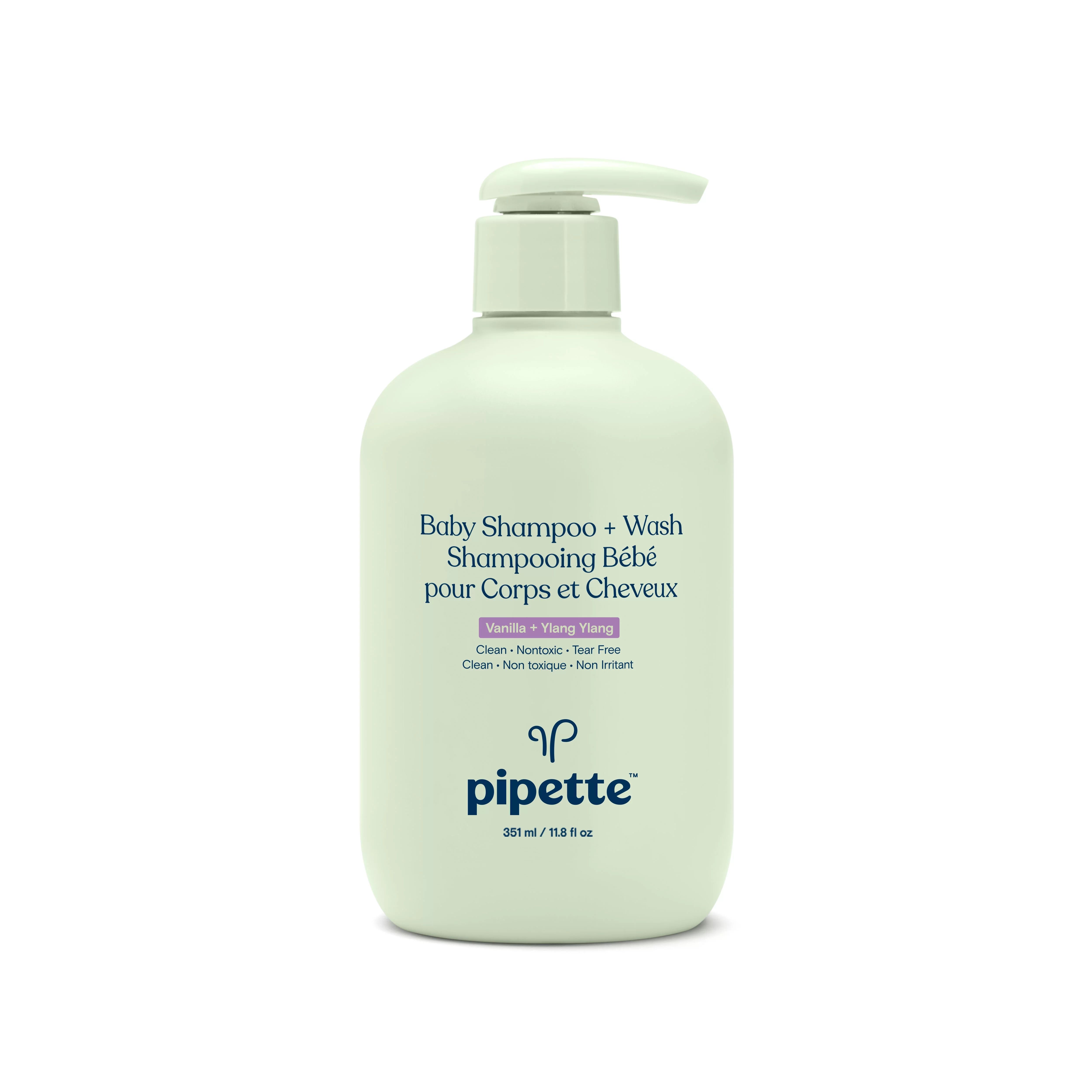 Pipette Tear-Free Baby Shampoo & Wash, Sensitive Skin, Vanilla + Ylang Ylang, 11.8 fl oz | Walmart (US)
