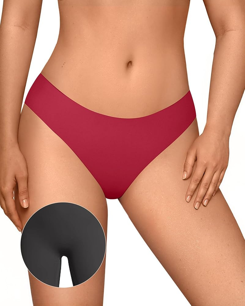 OEAK Seamless Thongs for Women Invisible Thongs No Show Thong Panty Liners Tangas Comfortable Wor... | Amazon (US)