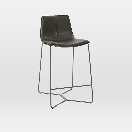 Slope Leather Bar & Counter Stools | West Elm (US)