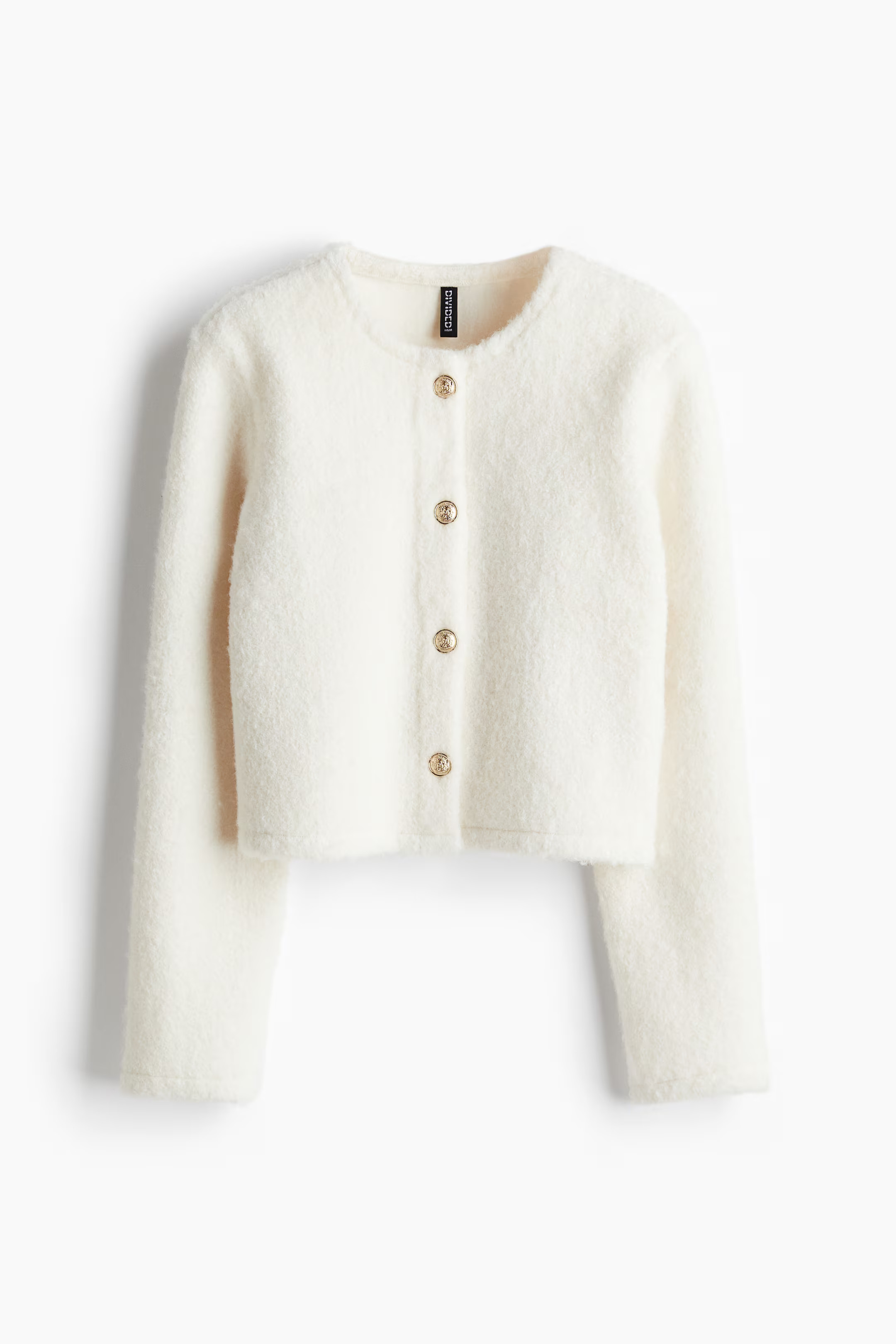 Bouclé-Weave Cardigan - Cream - Ladies | H&M US | H&M (US + CA)