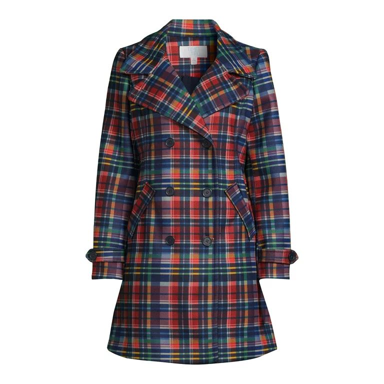 Time and Tru Women's and Plus Double Breasted Coat - Walmart.com | Walmart (US)
