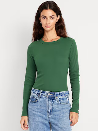 Snug Long-Sleeve Crew-Neck T-Shirt | Old Navy (US)