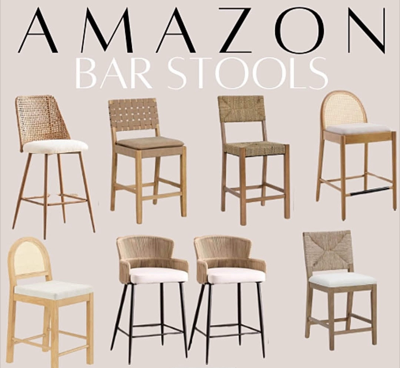 Designer-inspired stools without the designer price.
Warm neutrals, timeless shapes, and effortless style — all from Amazon.  Perfect for your kitchen or bar space this season.

#LTKSeasonal #LTKHome #LTKSaleAlert
