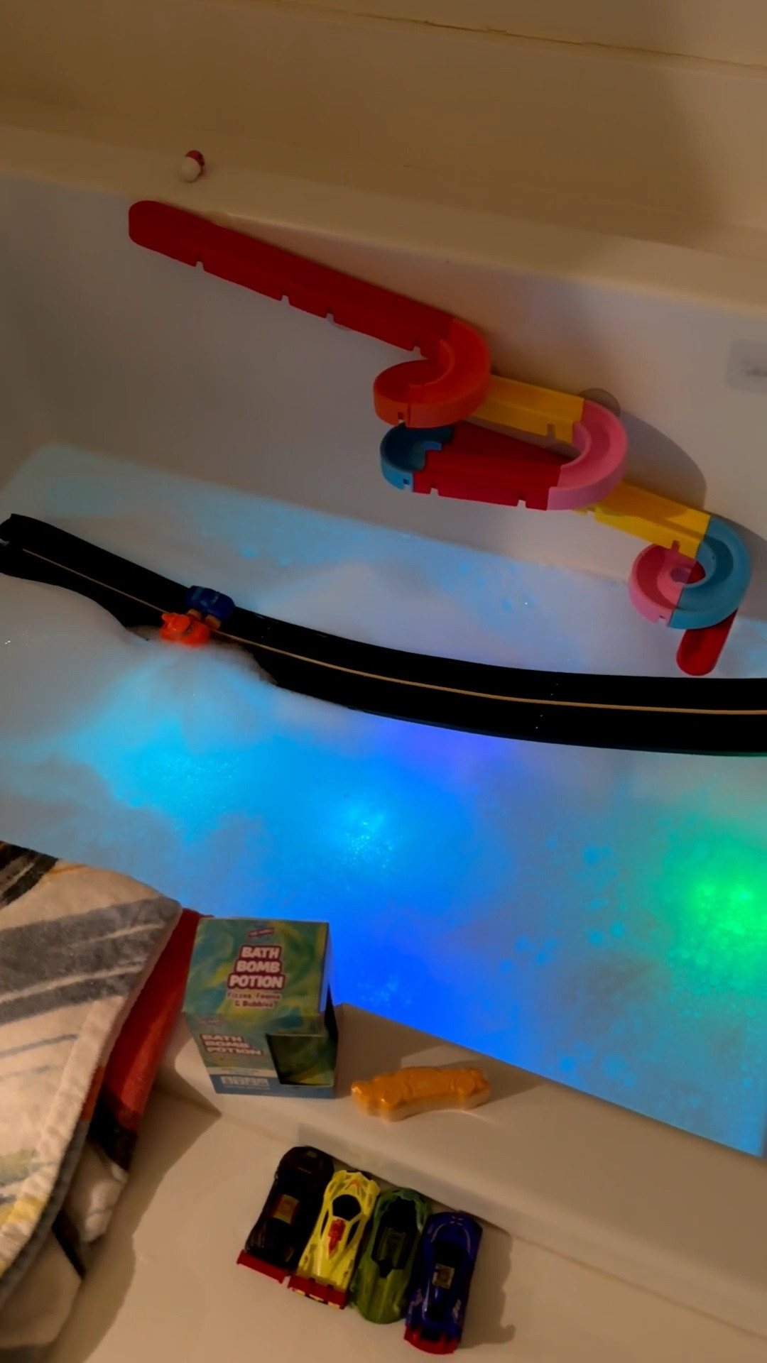 Help me setup a racecar inspired bath dor my boys 💦🏎️🏁 My boys are big Hotwheels guys, so I knew this would go over big with them! 

Amazon, hot wheels bath, bath toys for kids, hot wheels towels, bath lights, color chaging cars, hotwheels bath bombs, bathtub racetrack, bath toys, kids gift ideas

#LTKdayinmylife #LTKKids #LTKmomlife