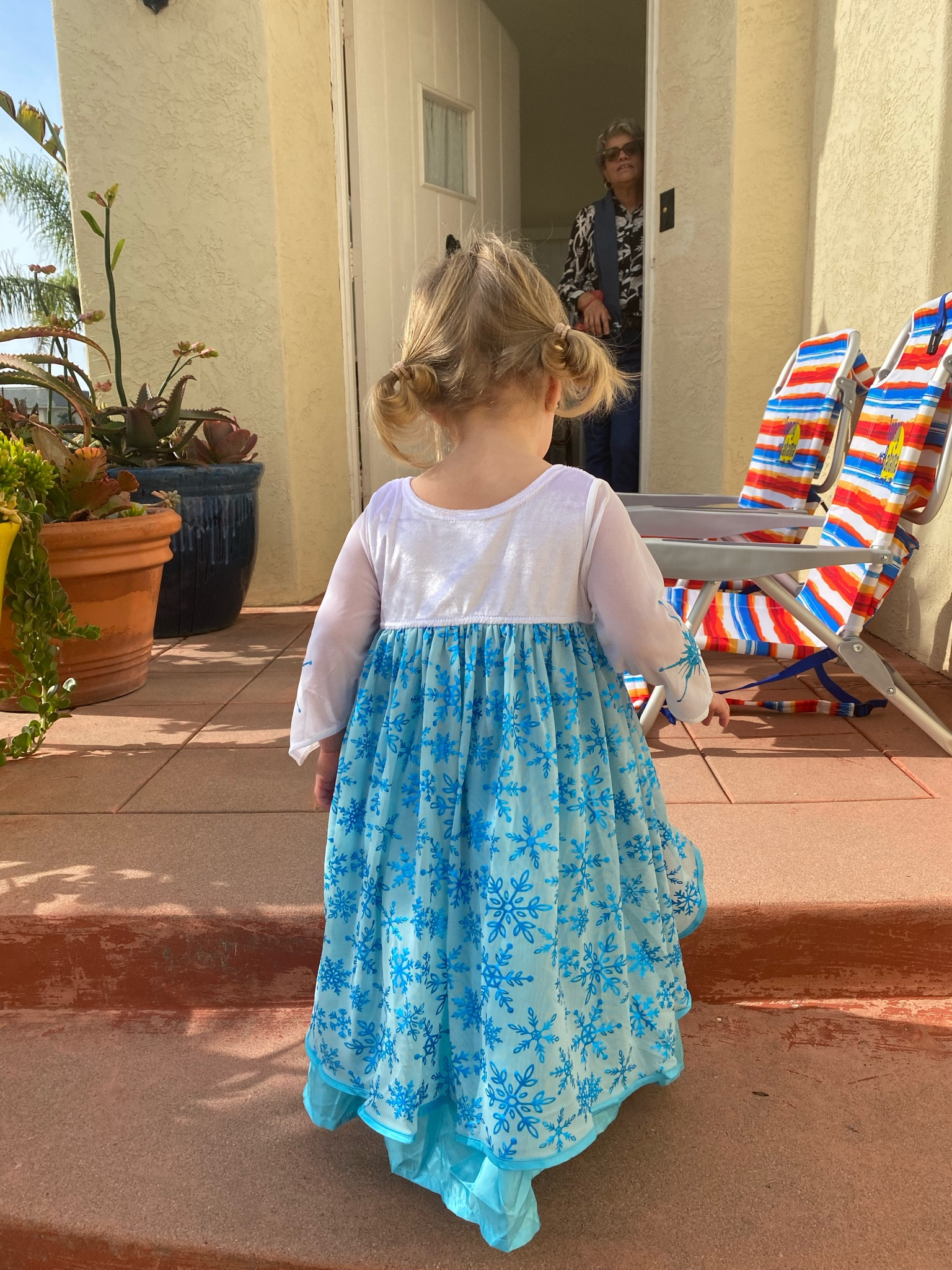 elsa dress toddler Navy Blue Tropical Maxi Denim Dress With Full Length Sleeves M