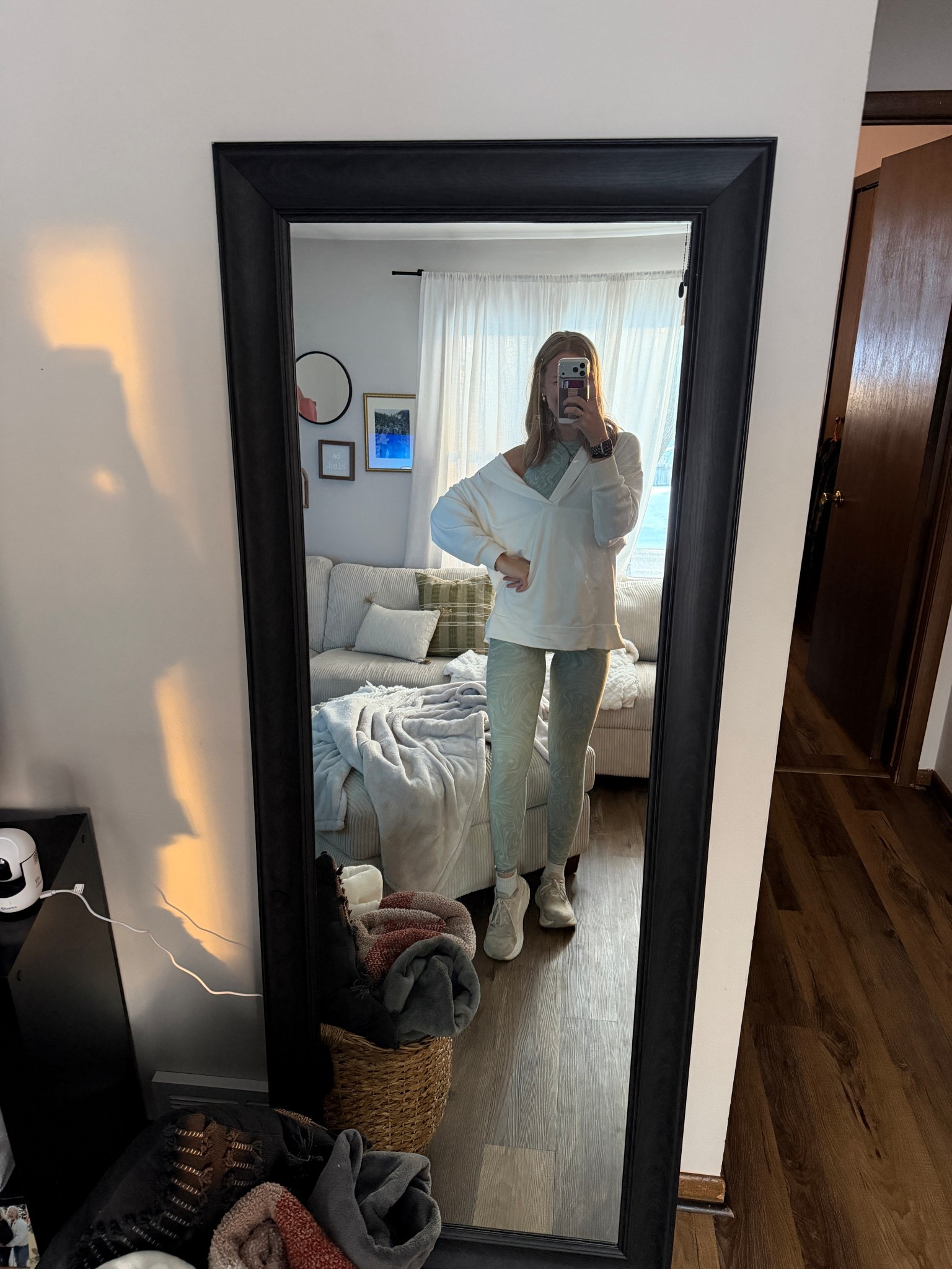 Another Old Navy workout fit  🦮🏃🏼‍♀️💨

Small in Old Navy leggings
Medium in Old Navy tank top
Medium in cream Old Navy sweatshirt
9 in white New Balance running shoes
🧦 socks are from Old Navy

Everything is TTS :)

#outfitoftheday #workoutfit #OldNavyfashion #OldNavystyle #OldNavyactivewear #OldNavypowerchill #runningoutfit #whiterunningshoes
trending outfits, casual outfits, Old Navy tank tops, Old Navy leggings, Old Navy sweatshirts

#LTKfitnessgoals #LTKootd #LTKActive