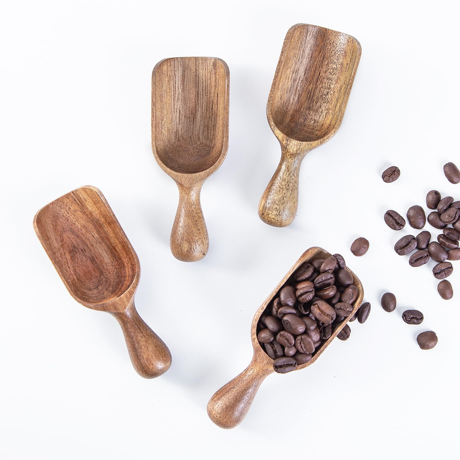 Wooden Scoops for Canisters 4PCS Acacia Wooden Scoop for Jars Mini Measuring Spoons for Ground Co... | Amazon (US)