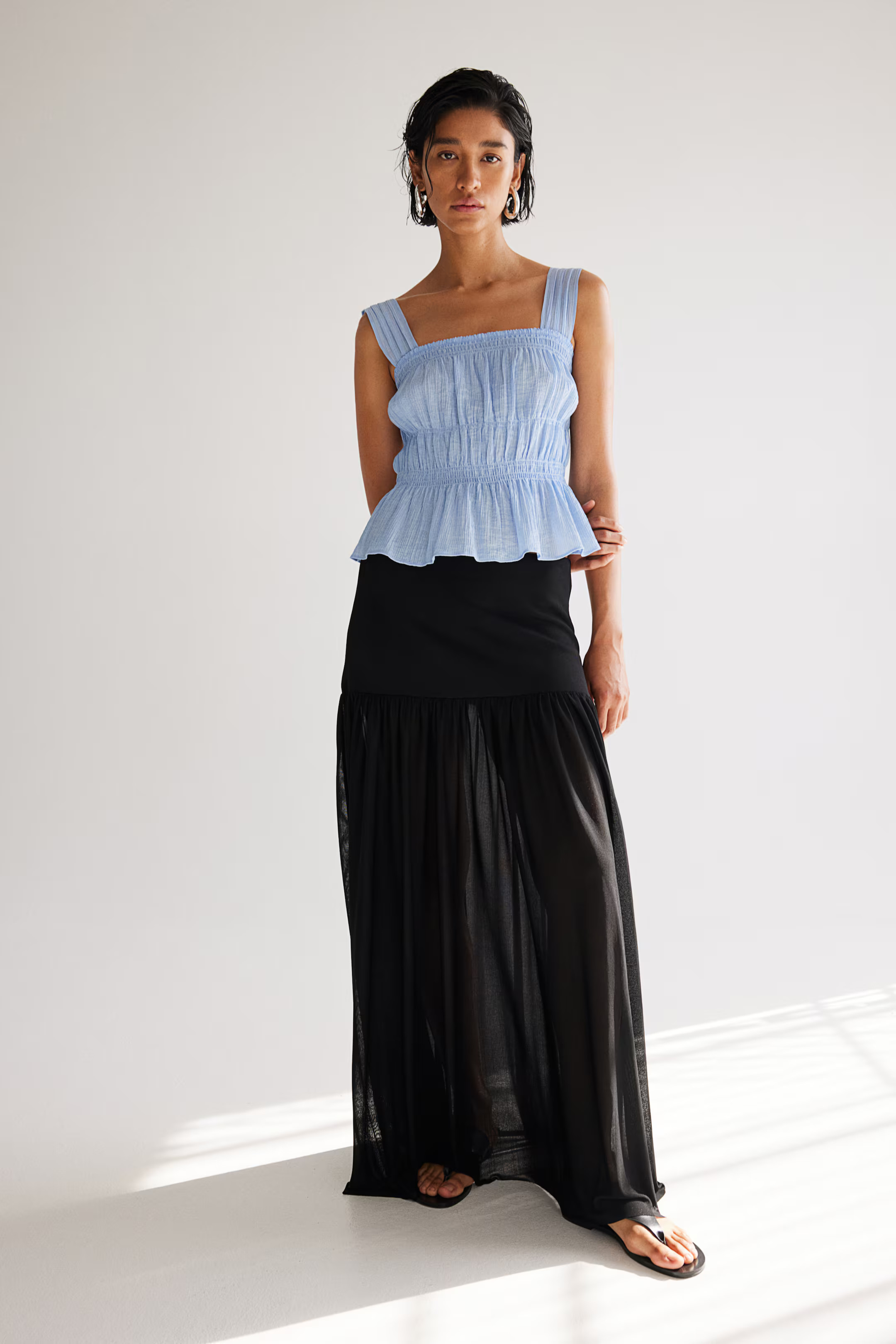 Crêpe peplum top | H&M (UK, MY, IN, SG, PH, TW, HK)