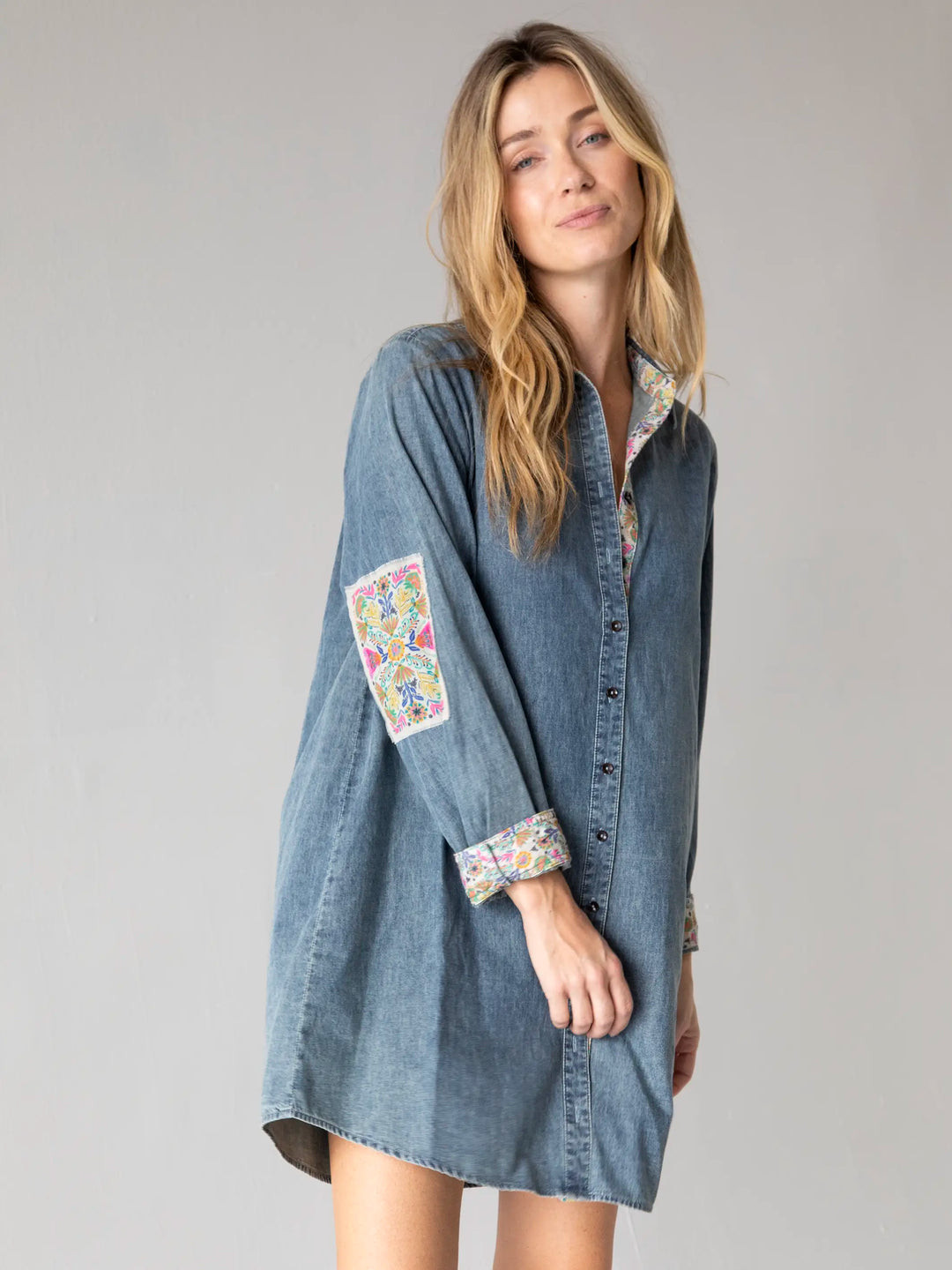 Rocky Cotton Shirt Dress - Denim | Natural Life
