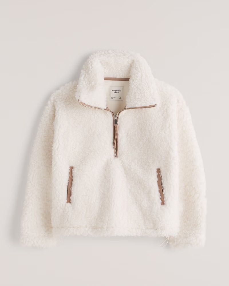 Cinched Drama Curly Half-Zip | Abercrombie & Fitch (US)