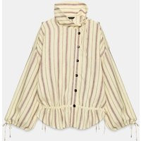 Zara - Striped Linen Jacket - Yellow - M - Woman | Zara US