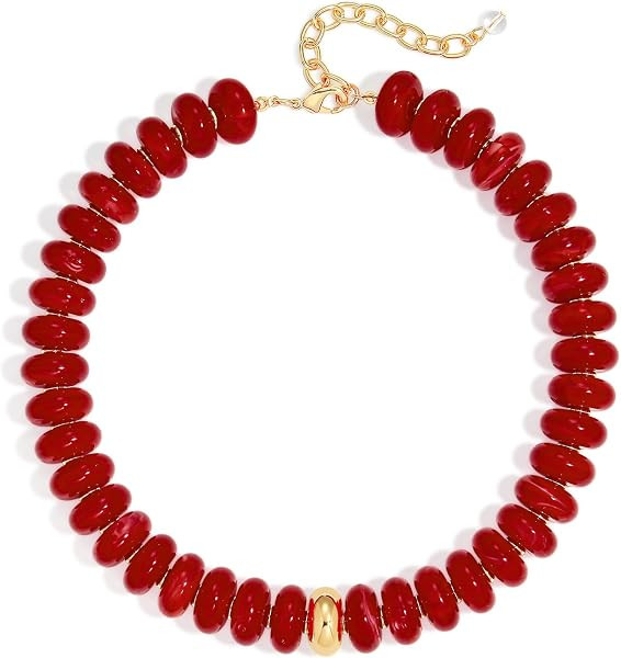 Beaded Necklaces for Women Statement Chunky Necklace | Amazon (US)